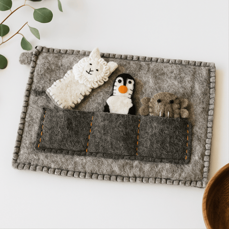 Tablet Pouch 28.5x20 Cm With 3 Finger Puppets - SHAMTAM.COM