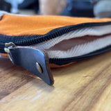 Stylish Orange Canvas Tablet Pouch with Quick Access Design and Extra Pocket - 100% Cotton, Slim & Portable - SHAMTAM.COM