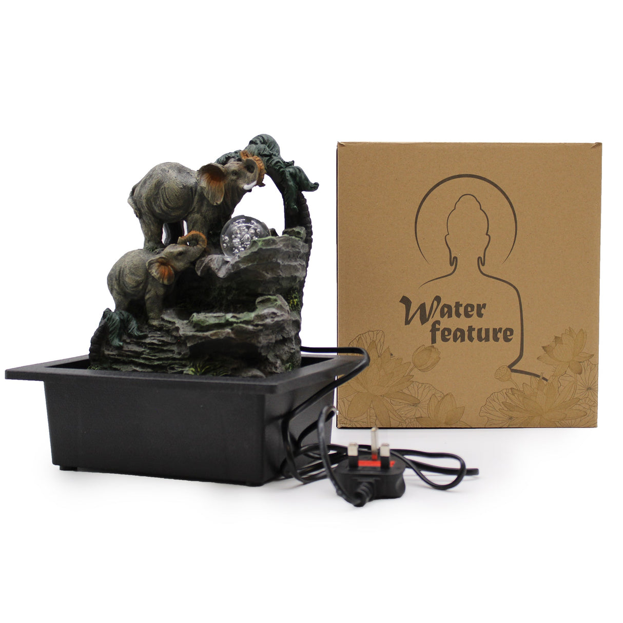 Tabletop Fountain - 30cm - Elephant Family - SHAMTAM.COM