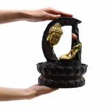 Tabletop Fountain - 30cm - Golden Buddha & Lotus - SHAMTAM.COM