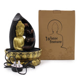 Tabletop Fountain - 30cm - Golden Buddha & Pouring Pots - SHAMTAM.COM