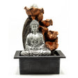 Tabletop Fountain - 35cm - Silver Buddha Cascade & Crystal Ball - SHAMTAM.COM