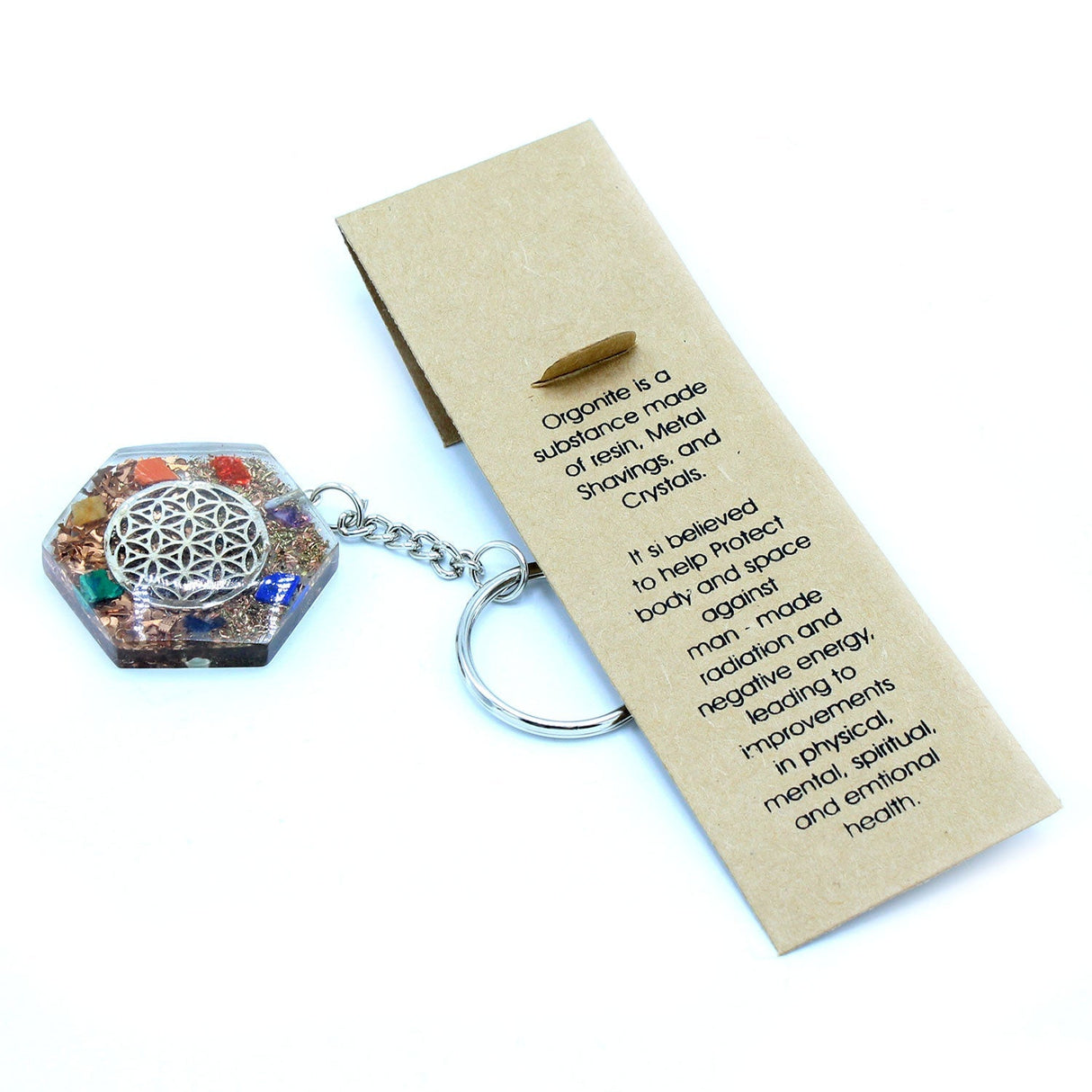 Talisman Keychain Orgonite Power - Octagon Flower of Life - SHAMTAM.COM