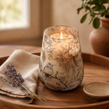 Candele in Vaso di Vetro Alto - Disegnate dalla Fiamma