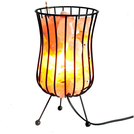 Tall Salt Rock Brazier, Pink Salt Chunks, Cable & Bulb - SHAMTAM.COM