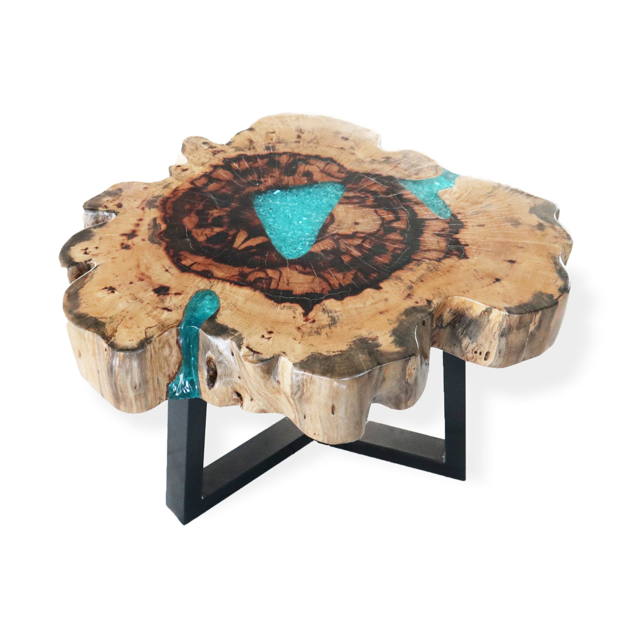 Tamarind and Resin Coffee Table - Aqua - SHAMTAM.COM