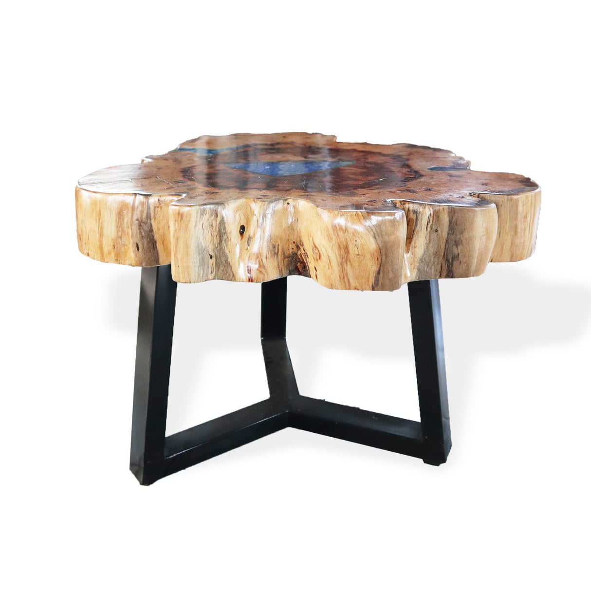 Tamarind and Resin Coffee Table - Aqua - SHAMTAM.COM