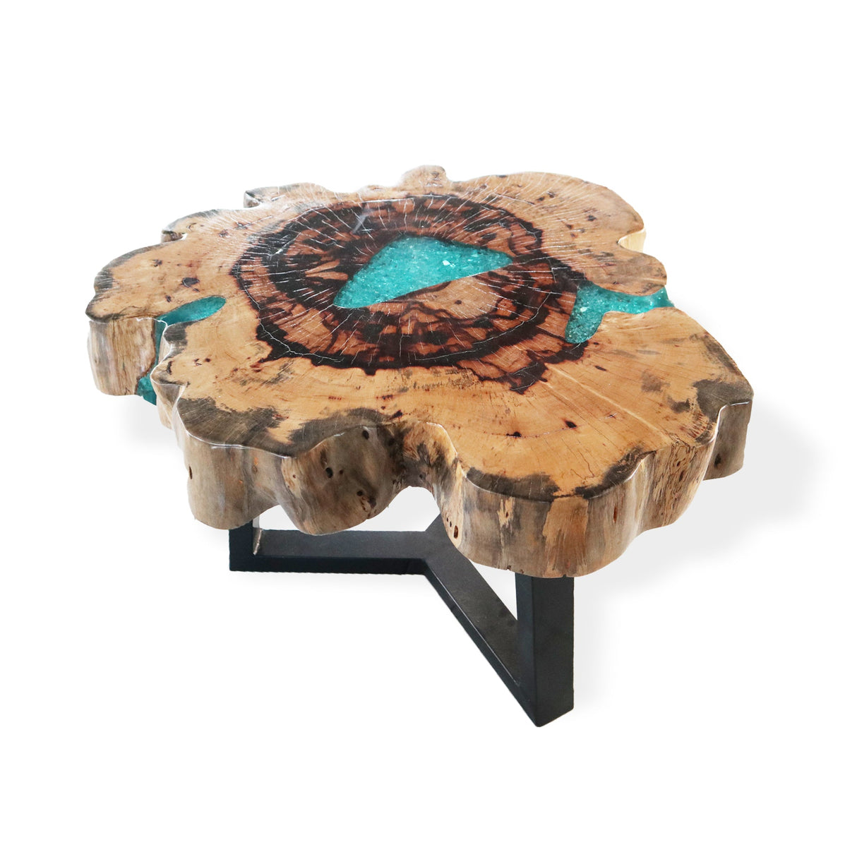 Tamarind and Resin Coffee Table - Aqua - SHAMTAM.COM