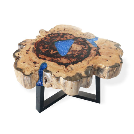 Tamarind and Resin Coffee Table - Sky Blue - SHAMTAM.COM