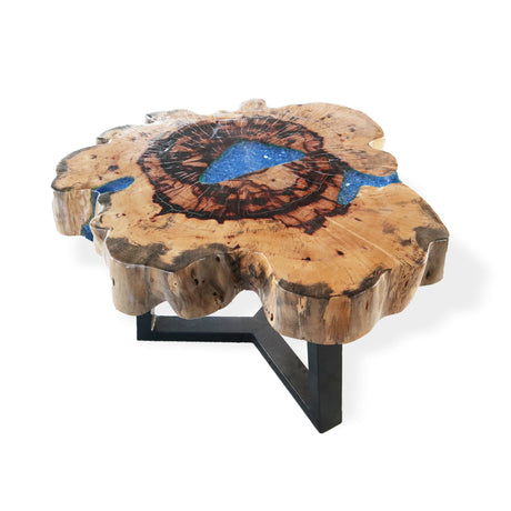 Tamarind and Resin Coffee Table - Sky Blue - SHAMTAM.COM