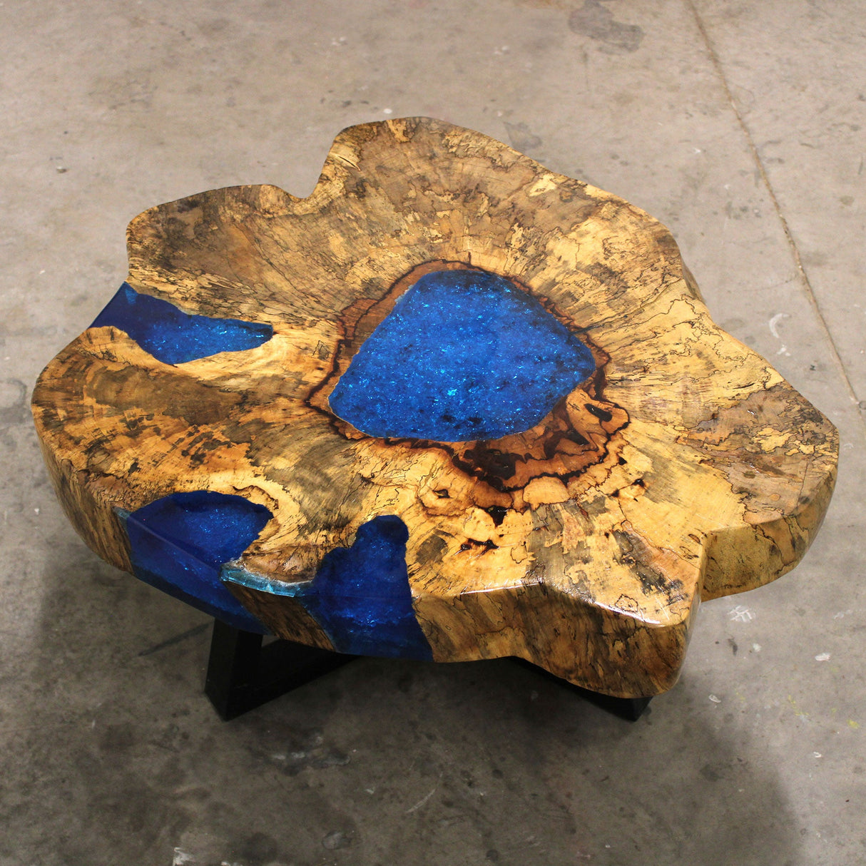 Tamarind and Resin Coffee Table - Sky Blue - SHAMTAM.COM