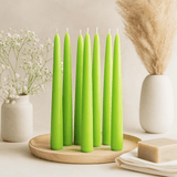 Taper Candles Green 10 Pack - SHAMTAM.COM
