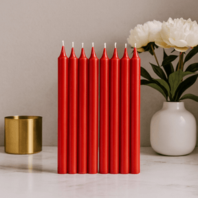 Taper Candles Red 10 Pack - SHAMTAM.COM