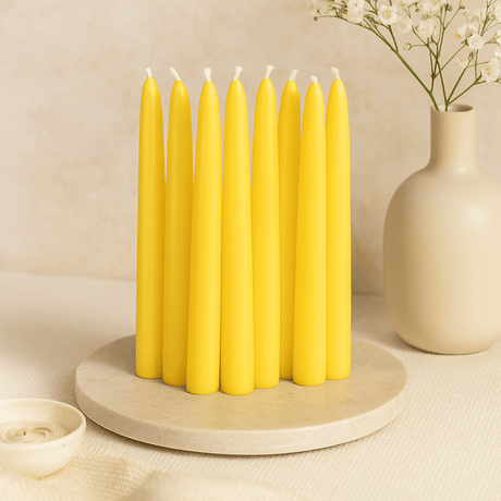Taper Candles Yellow Set of 10 - SHAMTAM.COM