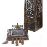 Tapered Incense Tower Washed Des2 - Mango Wood - SHAMTAM.COM