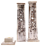 Tapered Incense Tower Washed Des2 - Mango Wood - SHAMTAM.COM