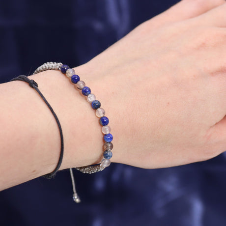 Taurus Zodiac Crystal Candle and Gemstone Bracelet Set - Lapis Lazuli & Moss Agate with Forest Fernwood & Patchouli Scent - SHAMTAM.COM