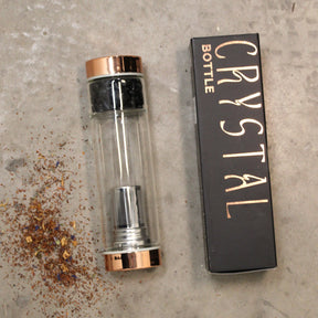 Tea Infuser Bottle - Onyx Crystal Glass Rose Gold - SHAMTAM.COM
