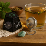 Tea Infuser With Raw Green Aventurine Gemstone - SHAMTAM.COM