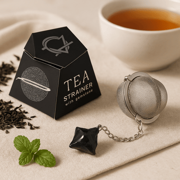 Infusor de Chá, Pedra Preciosa Obsidiana Negra Bruta