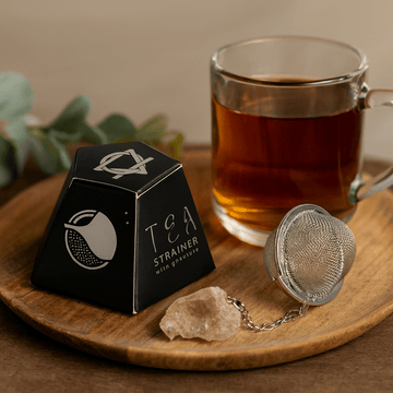 Infusor de Chá em Aço Inoxidável – Quartzo Fumado Pedra Bruta