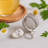 Tea Strainer Stainless Steel With Raw Rainbow Moonstone - SHAMTAM.COM