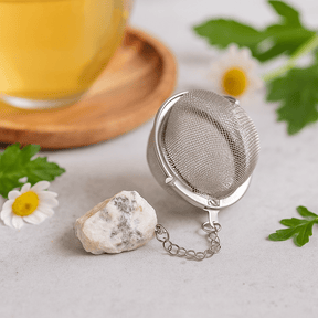 Tea Strainer Stainless Steel With Raw Rainbow Moonstone - SHAMTAM.COM