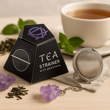 Infusor de Chá com Cristal Bruto de Ametista
