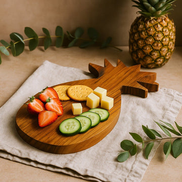 Tagliere in teak a forma di ananas