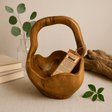 Teak Root Bowl Back Handle 25cm - SHAMTAM.COM