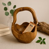 Teak Root Bowl Back Handle 25cm - SHAMTAM.COM