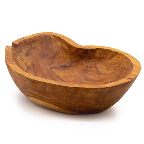 Teak Wood Fruit Bowl - Rough Shape 31x22x8cm - SHAMTAM.COM