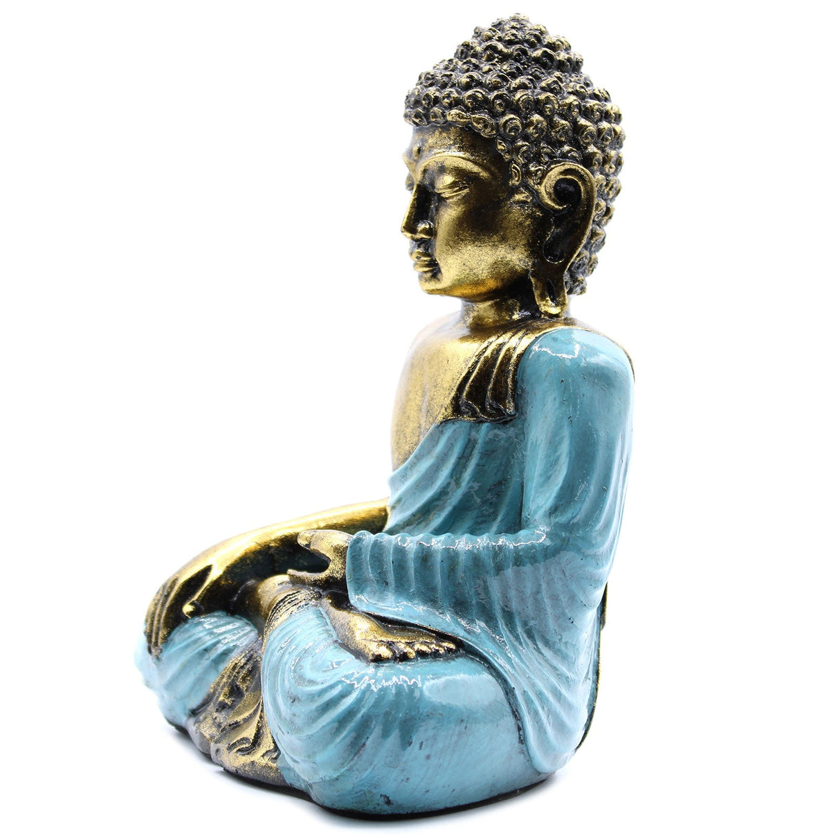 Teal & Gold Buddha Statue - SHAMTAM.COM