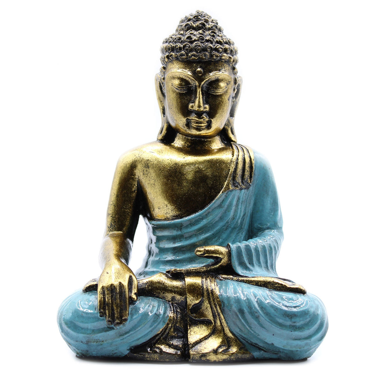 Teal & Gold Buddha Statue - SHAMTAM.COM