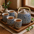Teapot Set, Blue Pattern - SHAMTAM.COM