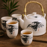 Teapot Set White Stone Oriental - SHAMTAM.COM