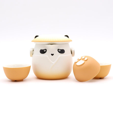 Panda Teapot Set & Three Cups - Orange - SHAMTAM.COM