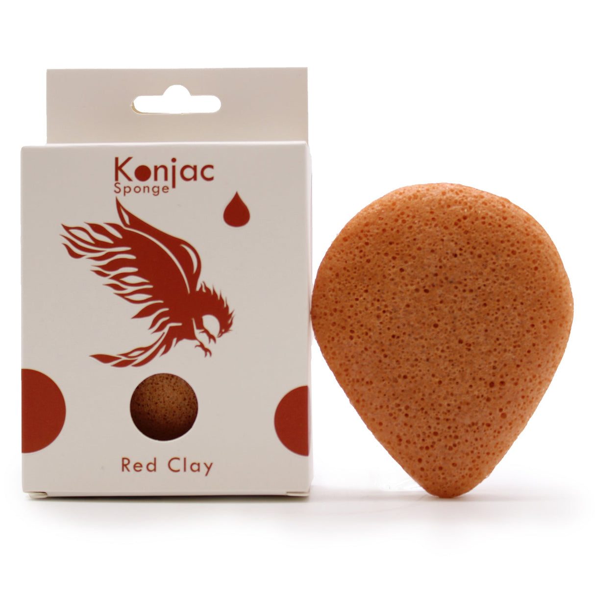 Teardrop Konjac Sponge - Red Clay - Rejuvenating - SHAMTAM.COM