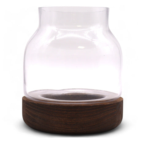Medium Shaped Terarium on Dark Tung Wood - SHAMTAM.COM