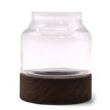 Small Shaped Terarium on Dark Tung Wood - SHAMTAM.COM