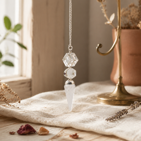 The Architect of Clarity - Three Piece Pendulum - Crystal Quartz