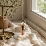 The Moon Chamber- Combo Piece Copper Pendulum - Clear Quartz & Sunstone
