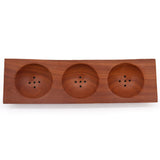 Three Bay Mahogany Soap Dish - SHAMTAM.COM