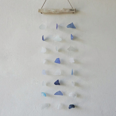 Wind Chimes Three Drop - Blue & White - SHAMTAM.COM