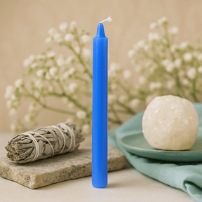 Throat Chakra Candles Blue Pack of 12 - SHAMTAM.COM