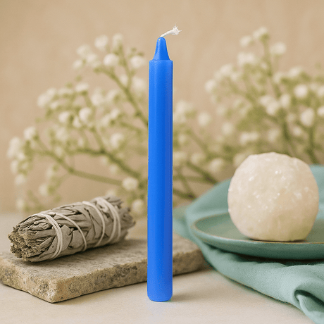 Throat Chakra Candles Blue Pack of 12 - SHAMTAM.COM