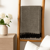 Throw Blanket Boho Charcoal 125x150cm - SHAMTAM.COM