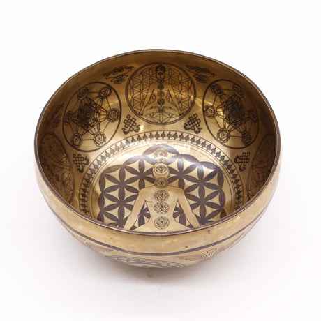 Tibetan Singing Bowl - 16cm - 7 Chakra Healing Engraved - SHAMTAM.COM