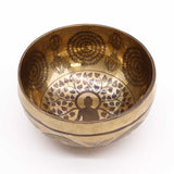 Tibetan SingingBowl - 16cm - Bodhi Tree Buddha Healing Engraved - SHAMTAM.COM