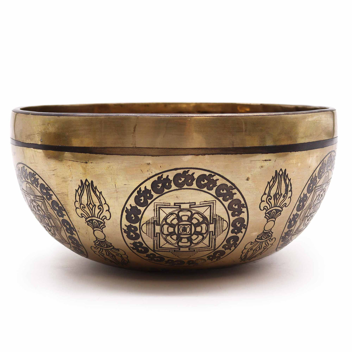 Tibetan Singing Bowl - 21cm - 5 Buddhas Healing Engraved - SHAMTAM.COM